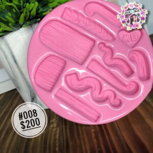 #008 Molde de Porcelana Fría Modelo Cabellos
